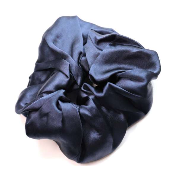 Scrunchie (100 % Maulbeerseide) - XLarge - Dark Blue