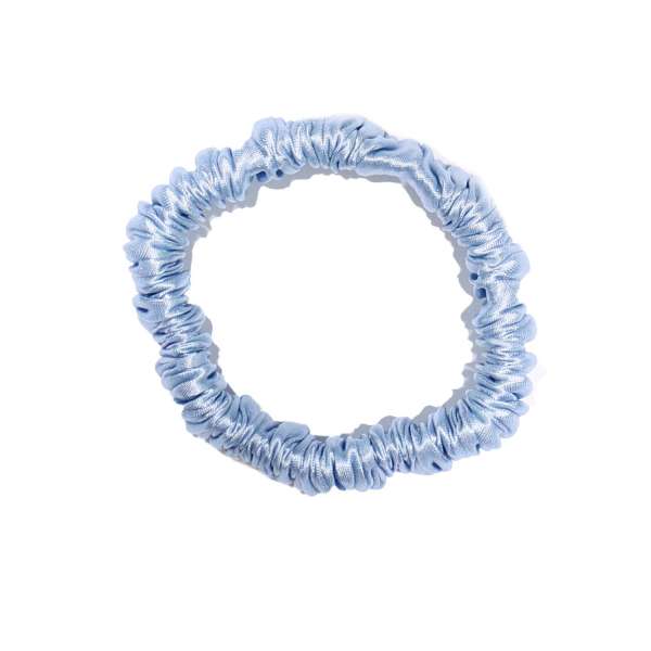 Scrunchie (100 % mullberry silk) - small - light blue